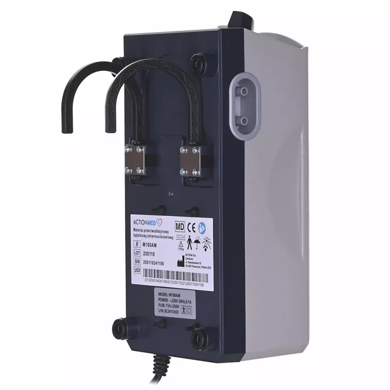 Antipragulinis burbulinis čiužinys ActionMed M100AM kintamu slėgiu, vienvietis PVC 192×82×7 cm, maks. vartotojo svoris 135 kg