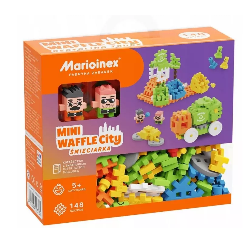Marioinex Mini Waffle City šiukšliavežė, statybinės kaladėlės, 148 dalys (903131)