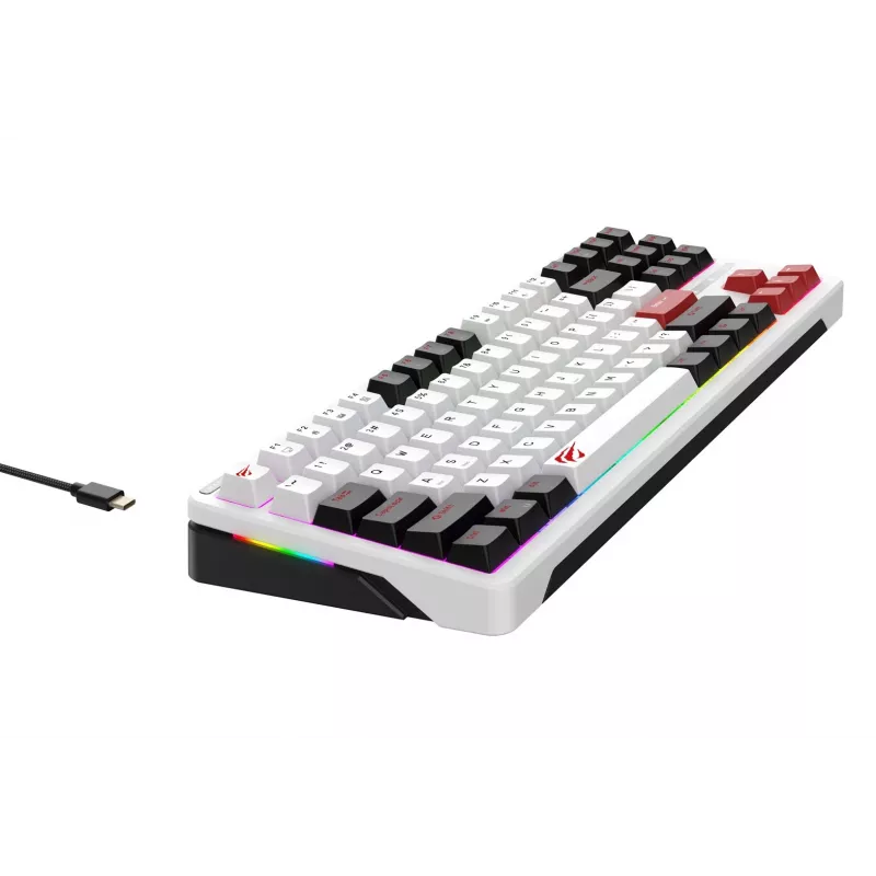Havit KB902L žaidimų klaviatūra 80% laidinė USB QWERTY 88 klavišų RGB LED