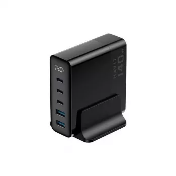 HAVIT Travel Charger UCLE004 EU 140W Penkių prievadų GaN juodas