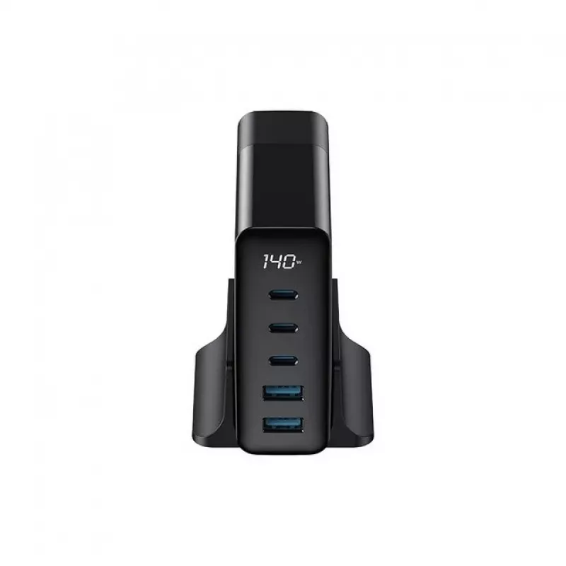 HAVIT Travel Charger UCLE004 EU 140W Penkių prievadų GaN juodas