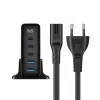 HAVIT Travel Charger UCLE004 EU 140W Penkių prievadų GaN juodas