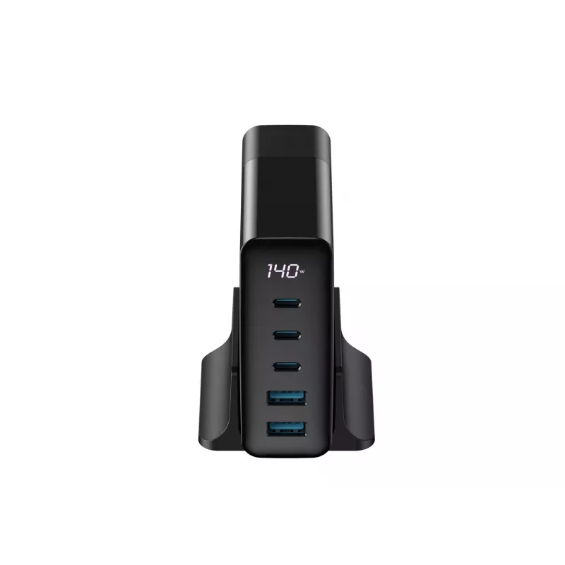 HAVIT Travel Charger UCLE004 EU 140W Penkių prievadų GaN juodas