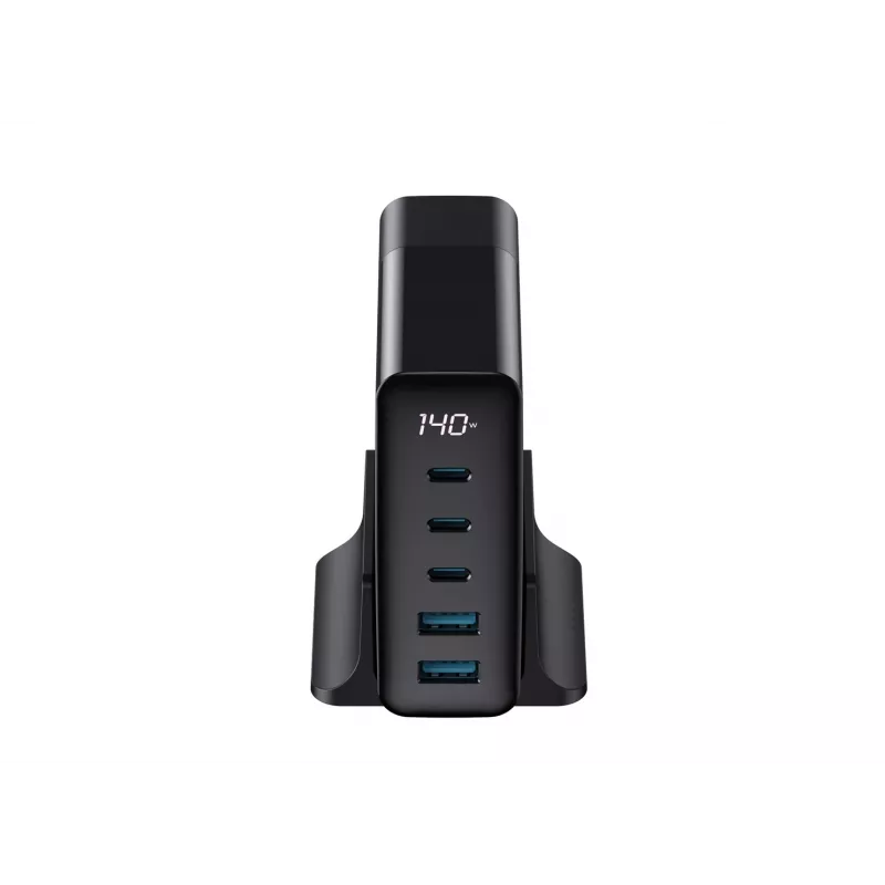HAVIT Travel Charger UCLE004 EU 140W Penkių prievadų GaN juodas