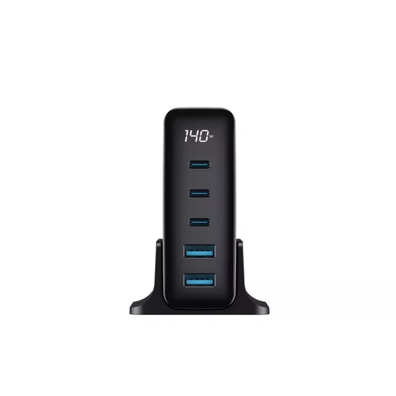 HAVIT Travel Charger UCLE004 EU 140W Penkių prievadų GaN juodas