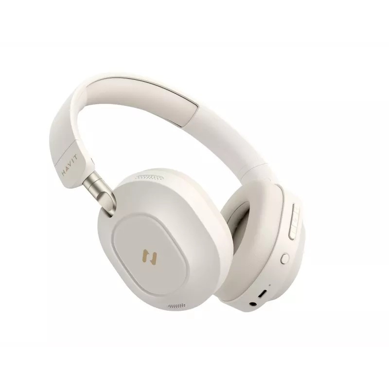 Ausinės Havit H668BT belaidės Bluetooth, ANC, smėlio spalvos
