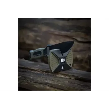 Taktinis peilis 101 INC Model 9242 fiksuotas ašmenys, nerūdijantis plienas 3Cr13, 120 mm ašmenys, žalia rankena, makštis