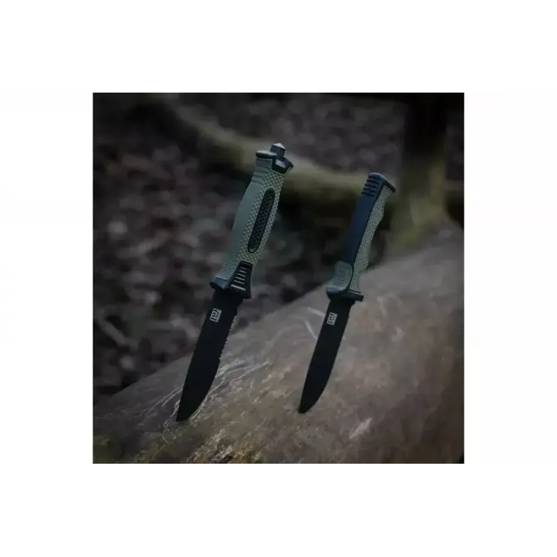 Taktinis peilis 101 INC Model 9242 fiksuotas ašmenys, nerūdijantis plienas 3Cr13, 120 mm ašmenys, žalia rankena, makštis