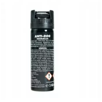 Aerozolis pipirinis TW 1000 Anti-dog PEPPER-FOG 63 ml kūgis — 63 ml, 2 000 000 SHU, max nuotolis 3 m, juodas