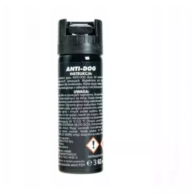 Aerozolis pipirinis TW 1000 Anti-dog PEPPER-FOG 63 ml kūgis — 63 ml, 2 000 000 SHU, max nuotolis 3 m, juodas
