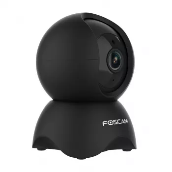 IP vaizdo stebėjimo kamera Foscam X5, lemputės forma, 5 MP (2560×1920), Wi‑Fi ir Ethernet, MicroSD iki 256 GB, 360° pasukimas/pakreipimas, 6x skaitmeninis priartinimas, naktinis matymas 8 m