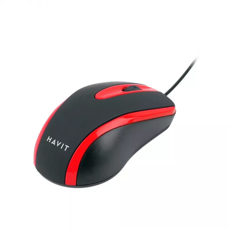 Havit HV-MS753 - universali kompiuterinė pelė, raudona ir juoda