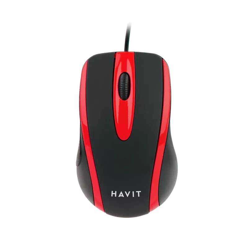 Havit HV-MS753 - universali kompiuterinė pelė, raudona ir juoda