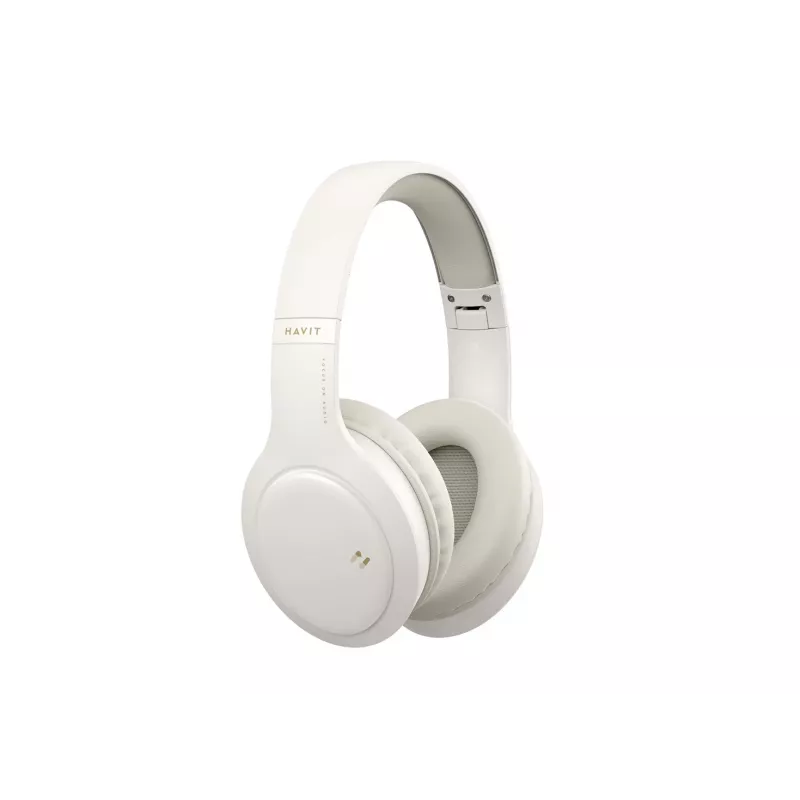 Ausinės Havit H633BT belaidės, on-ear, 40 mm, Bluetooth 5.3, 20 h, USB-C, smėlio spalvos