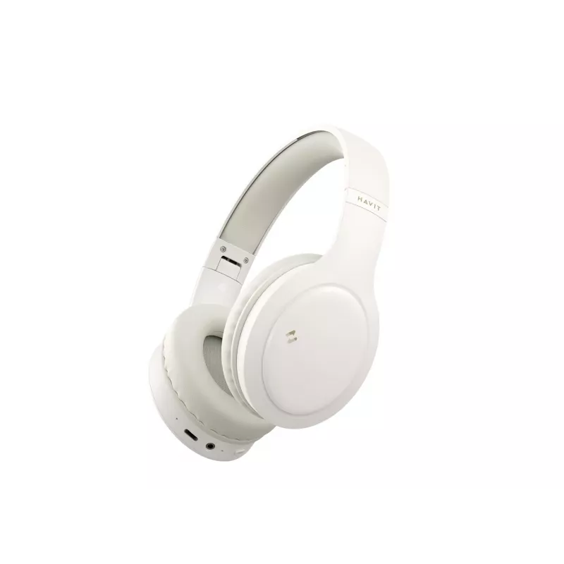 Ausinės Havit H633BT belaidės, on-ear, 40 mm, Bluetooth 5.3, 20 h, USB-C, smėlio spalvos