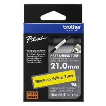 Kaspinė juostelė spausdintuvui Brother HSE-651E juoda 2,1 cm x 1,5 m