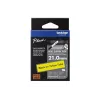 Brother HSe-651E šilumai susitraukiantis vamzdelis, 21 mm x 1,5 m, juodas ant geltono