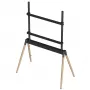 Gembird TVS-86F-01-BK TV stovas ant grindų 55-86 colių, juoda/medis