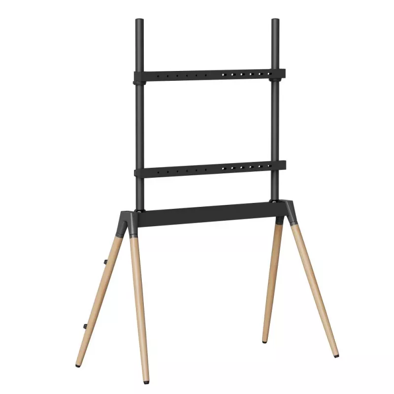 Gembird TVS-86F-01-BK TV stovas ant grindų 55-86 colių, juoda/medis