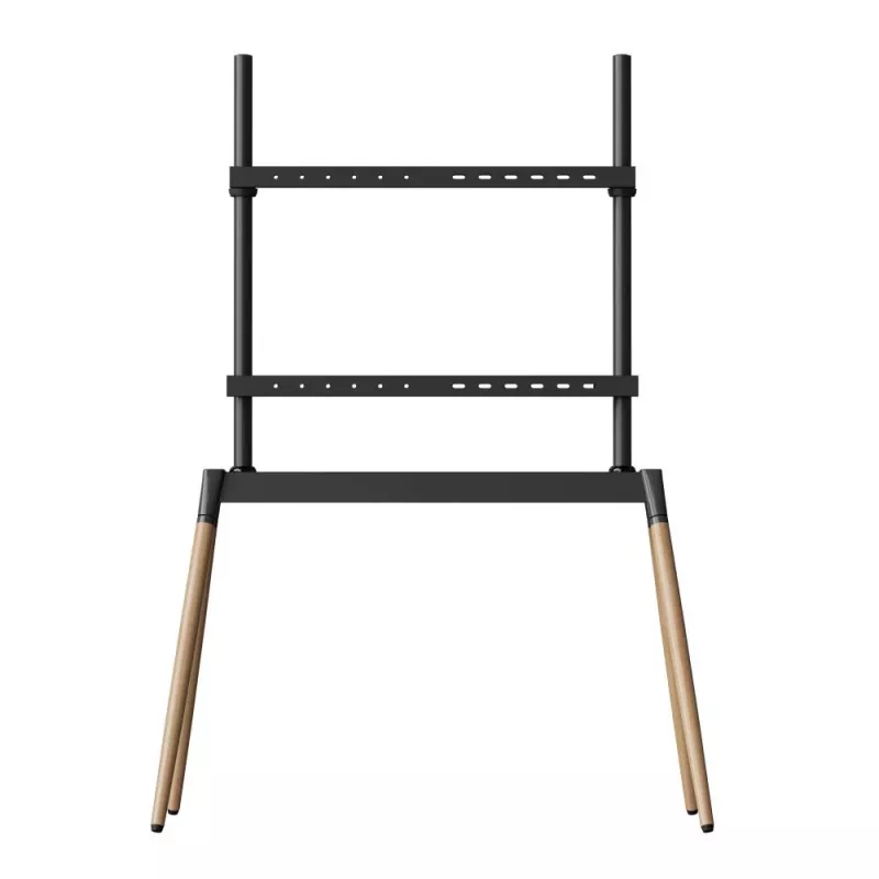 Gembird TVS-86F-01-BK TV stovas ant grindų 55-86 colių, juoda/medis