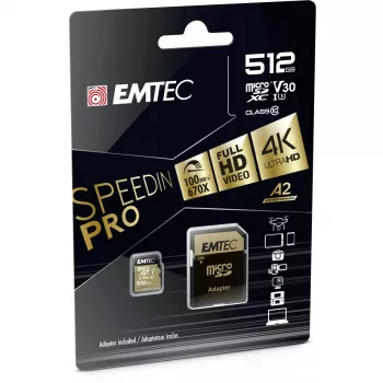 Emtec 512GB MicroSDXC UHS-I ECMSDM512GXC10SP atminties kortelė