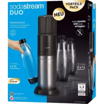 Gėrimų aparatas SODASTREAM DUO Black nerūdijantis plienas – namų gazuoto vandens sistema
