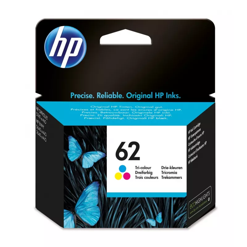HP 62 Tri-color Originalus rašalo kasetė (blisterinė pakuotė)