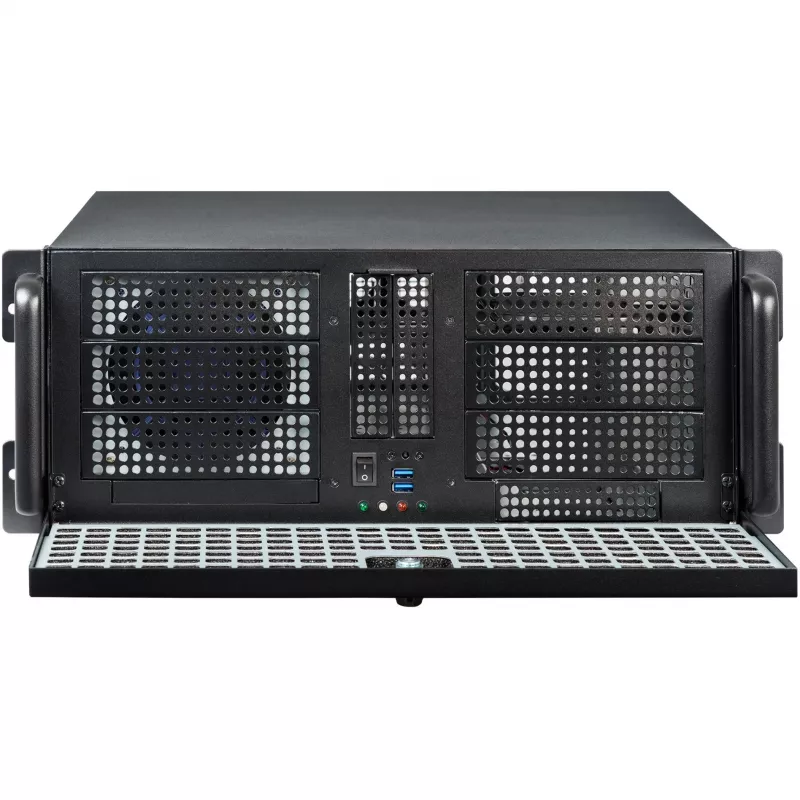 CHIEFTEC UNC-411E 4U stelažinis korpusas EATX, be maitinimo šaltinio, USB 3.0, juodas