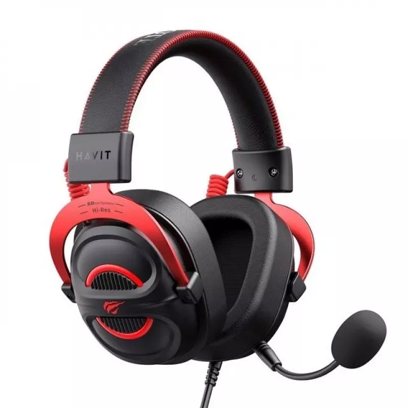 Ausinės Havit H2002E Pro Wired Gaming juodos raudonos