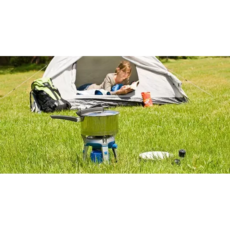 Kampinė viryklė Campingaz 203044 – vieno degiklio, sulankstomos kojelės, mėlyna, 175×175×240 mm, 950 g
