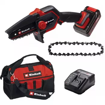 Belaidis genėjimo grandininis pjūklas Einhell GE-PS 18/15 Li 18 V Li‑jon 2,5 Ah, kreipiamoji padanga 150 mm