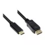 Adapterinis kabelis USB-C™ kištukas į DisplayPort 1.2 kištuką, 4K2K / UHD 60Hz, CU, juodas, 5m, Good Connections® (GC-M0108)