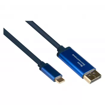 Alcasa 4812-CSF020B 2 m adapterinis laidas USB-C – DisplayPort, vyriškas–vyriškas, tiesus