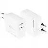 Good Connections GC USB greitasis įkroviklis 140W GaN, 2x USB-C, PD 3.1, QC 5.0, PPS baltas