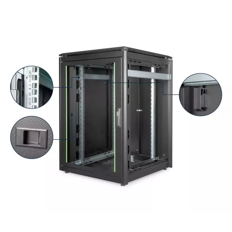 Laisvai pastatomas stovas Digitus ® DN-19 22U-8/8-B-1