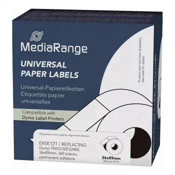 MediaRange MRDY99012 popierinės etiketės, 36x89 mm, 260 vnt.