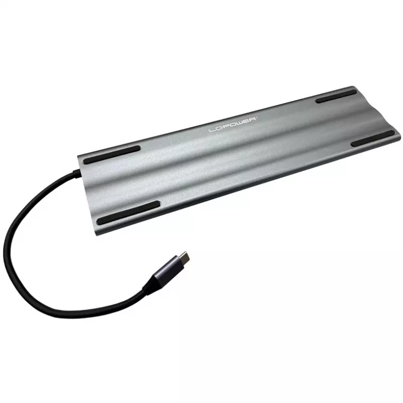 LC-Power LC-HUB-C-MULTI-8 USB-C jungtis su 3xUSB-A / 2xUSB-C / HDMI / VGA / MicroSD / SD / RJ45 / Audio
