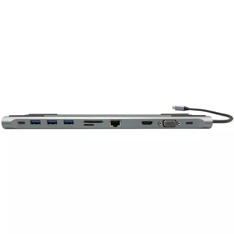 LC-Power LC-HUB-C-MULTI-8 USB-C jungtis su 3xUSB-A / 2xUSB-C / HDMI / VGA / MicroSD / SD / RJ45 / Audio