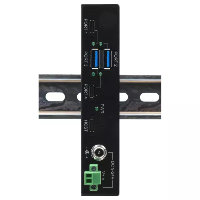 EXSYS EX-11295HMS USB 3.2 Gen 2 (10 Gbps) mazgas su metaliniu korpusu, 2× USB-A, 2× USB-C, juodas