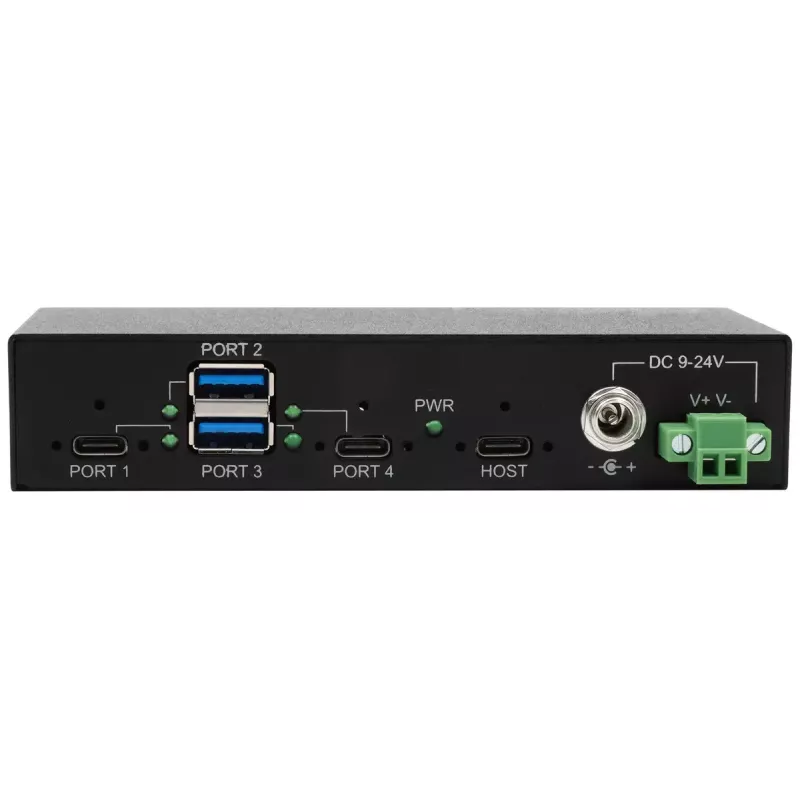 EXSYS EX-11295HMS USB 3.2 Gen 2 (10 Gbps) mazgas su metaliniu korpusu, 2× USB-A, 2× USB-C, juodas