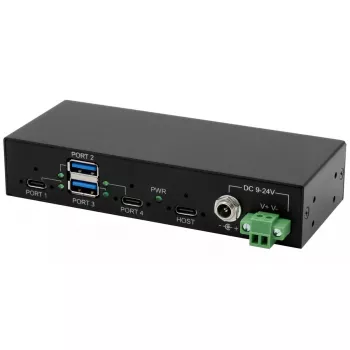 EXSYS EX-11295HMS USB 3.2 Gen 2 (10 Gbps) mazgas su metaliniu korpusu, 2× USB-A, 2× USB-C, juodas
