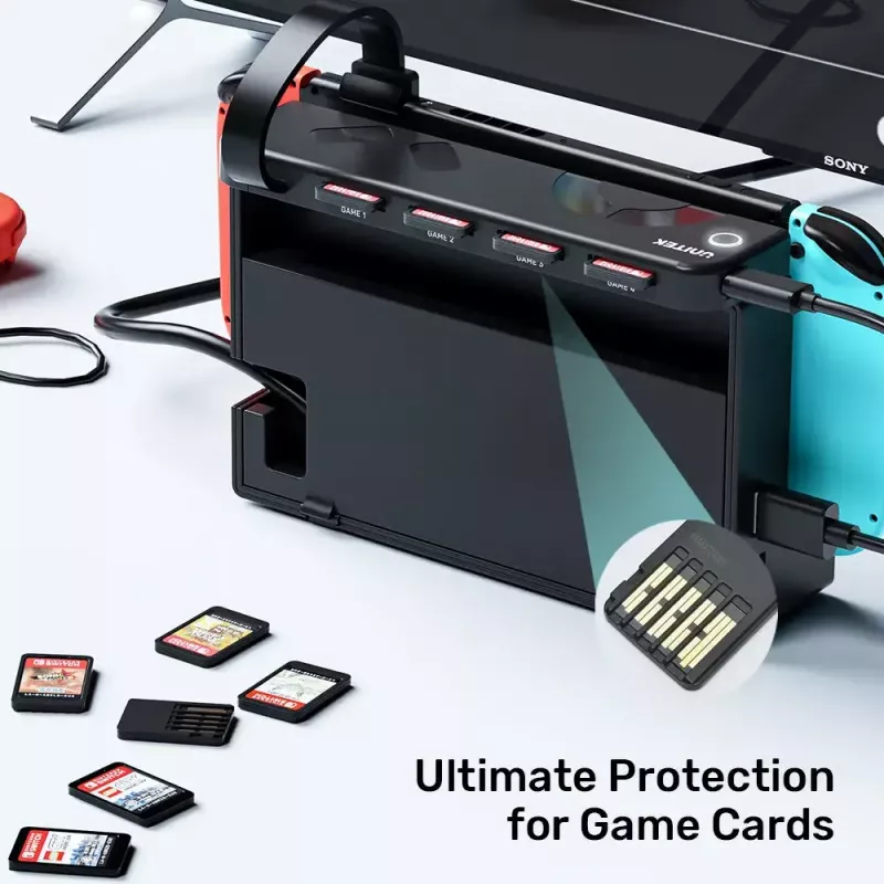 Dokavimo stotelė UNITEK G1002D, skirta Nintendo Switch, laidinė, juoda