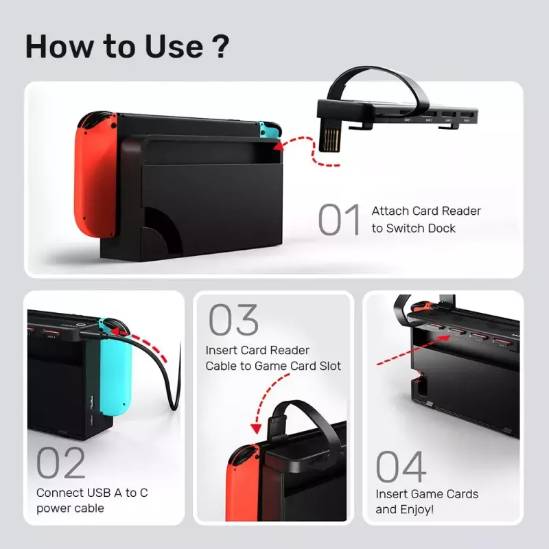 Dokavimo stotelė UNITEK G1002D, skirta Nintendo Switch, laidinė, juoda
