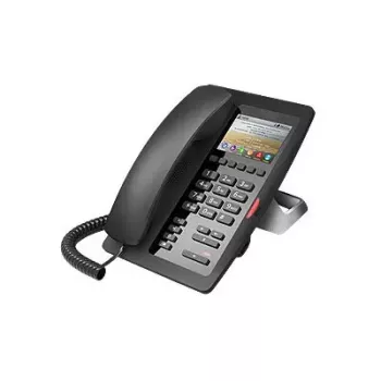 IP telefonas Fanvil H5 juodas – LCD 3,5 colio (480×320), Fast Ethernet, VxWorks, laidinis ragelis