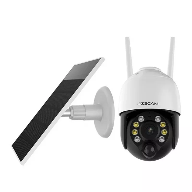 IP stebėjimo kamera Foscam B4 Dome 4 MP (2560×1440), Wi‑Fi 2.4 GHz, IP65, Saulės + baterija 5000 mAh, 355° pasukimas, 90° pakreipimas