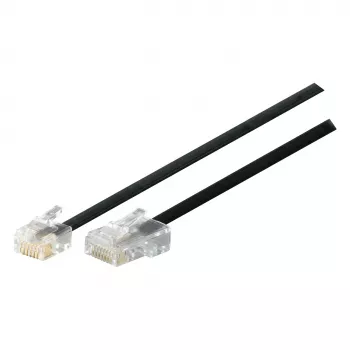 Telefono kabelis S-Impuls 70256 — 6 m, RJ11–RJ11, juodas