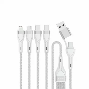 4smarts 541024 USB kabelis 1,2 m USB A / USB C / mikro USB / Lightning balta (541024)