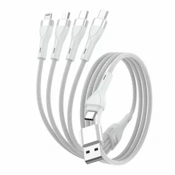 4smarts 541024 USB kabelis 1,2 m USB A / USB C / mikro USB / Lightning balta (541024)