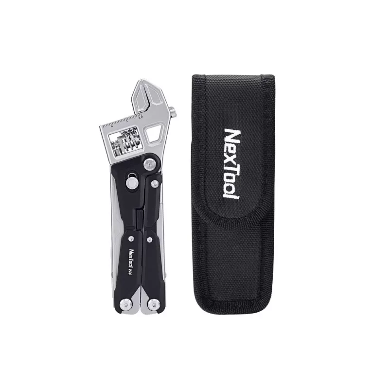 Daugiafunkcis įrankis su reguliuojamu raktu Nextool NE20362A — aliuminio korpusas, 11 įrankių, 207 mm ištiestas, 153 mm sulankstytas, 313 g