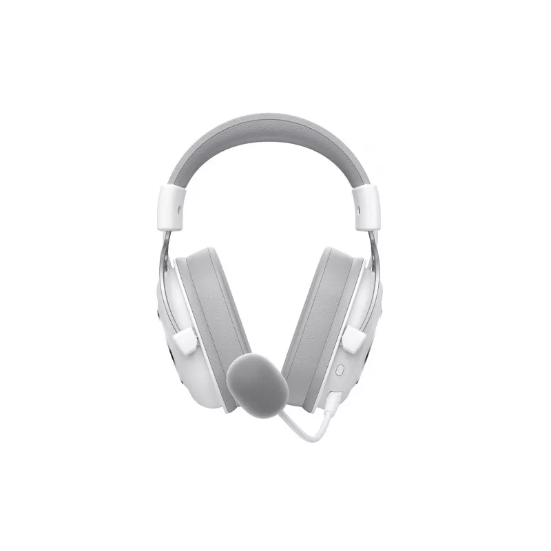 Ausinės ant galvos HAVIT H2002YG — 2,4 GHz belaidės, Bluetooth, laidinės, 20–20 000 Hz, 10 m diapazonas, 257 g (balta/pilka)